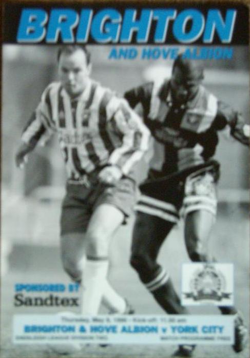 1995/96 - BRIGHTON v YORK CITY - VERY RARE (FINAL GAME)